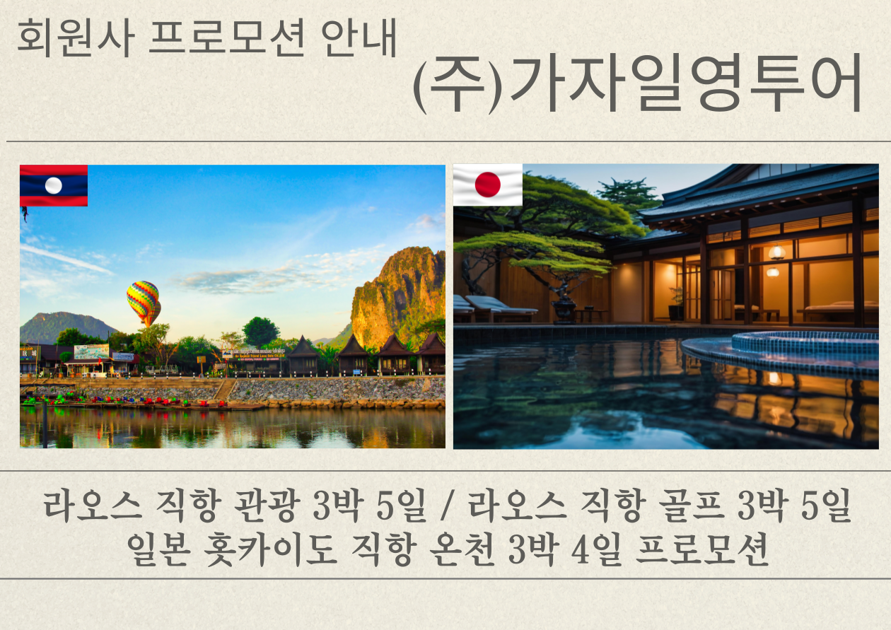 (주)가자일영투어 전세기 여행상품